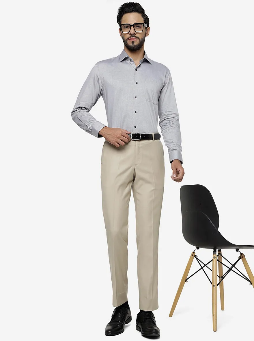 Grey Solid Regular Fit Formal Shirt | JadeBlue