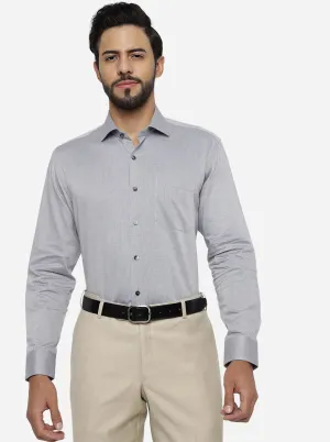 Grey Solid Regular Fit Formal Shirt | JadeBlue