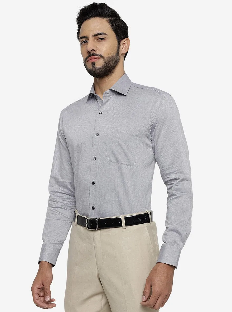 Grey Solid Regular Fit Formal Shirt | JadeBlue