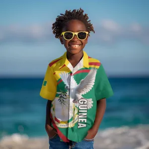 Guinea Kid Hawaiian Shirt Coat Of Arms With Pigeon - Kente Pattern LT15