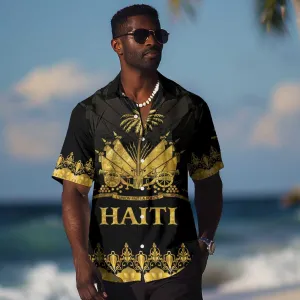 Haiti Neg Marron Hawaiian Shirt Lespwa pa anyen san aksyon - Gold LT01