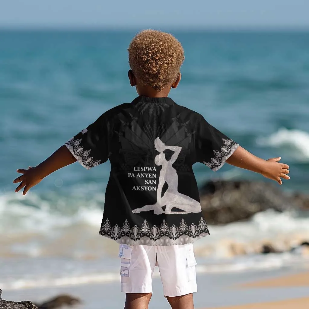Haiti Neg Marron Kid Hawaiian Shirt Hope is Nothing Without Action - Silver LT01