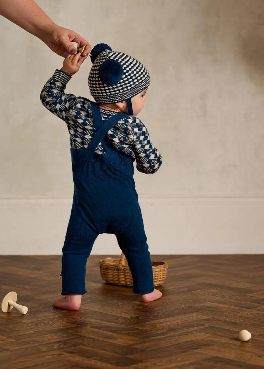 Harper - Navy Knit Dungaree