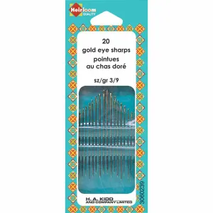 HEIRLOOM Gold Eye Hand Sharps Needles - Size #3-9
