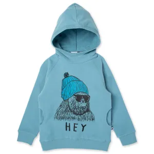 Hey King Kong Furry Hood - Muted Blue