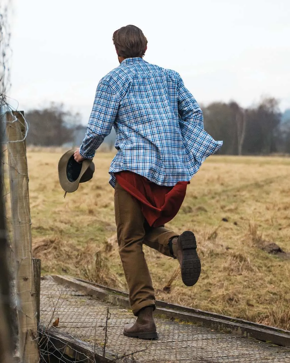 Hoggs of Fife Garvock Cotton Twill Herringbone Check Shirt