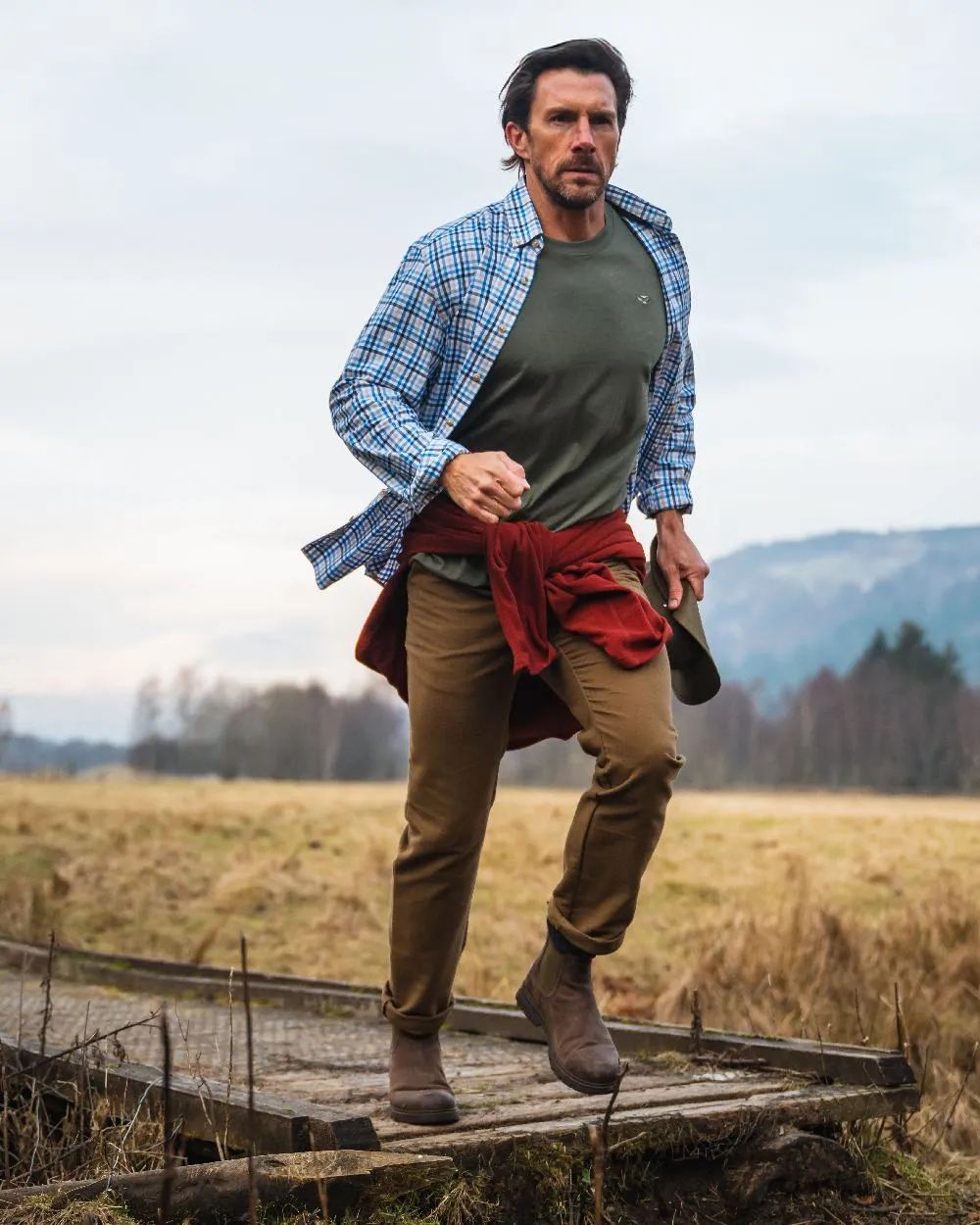 Hoggs of Fife Garvock Cotton Twill Herringbone Check Shirt