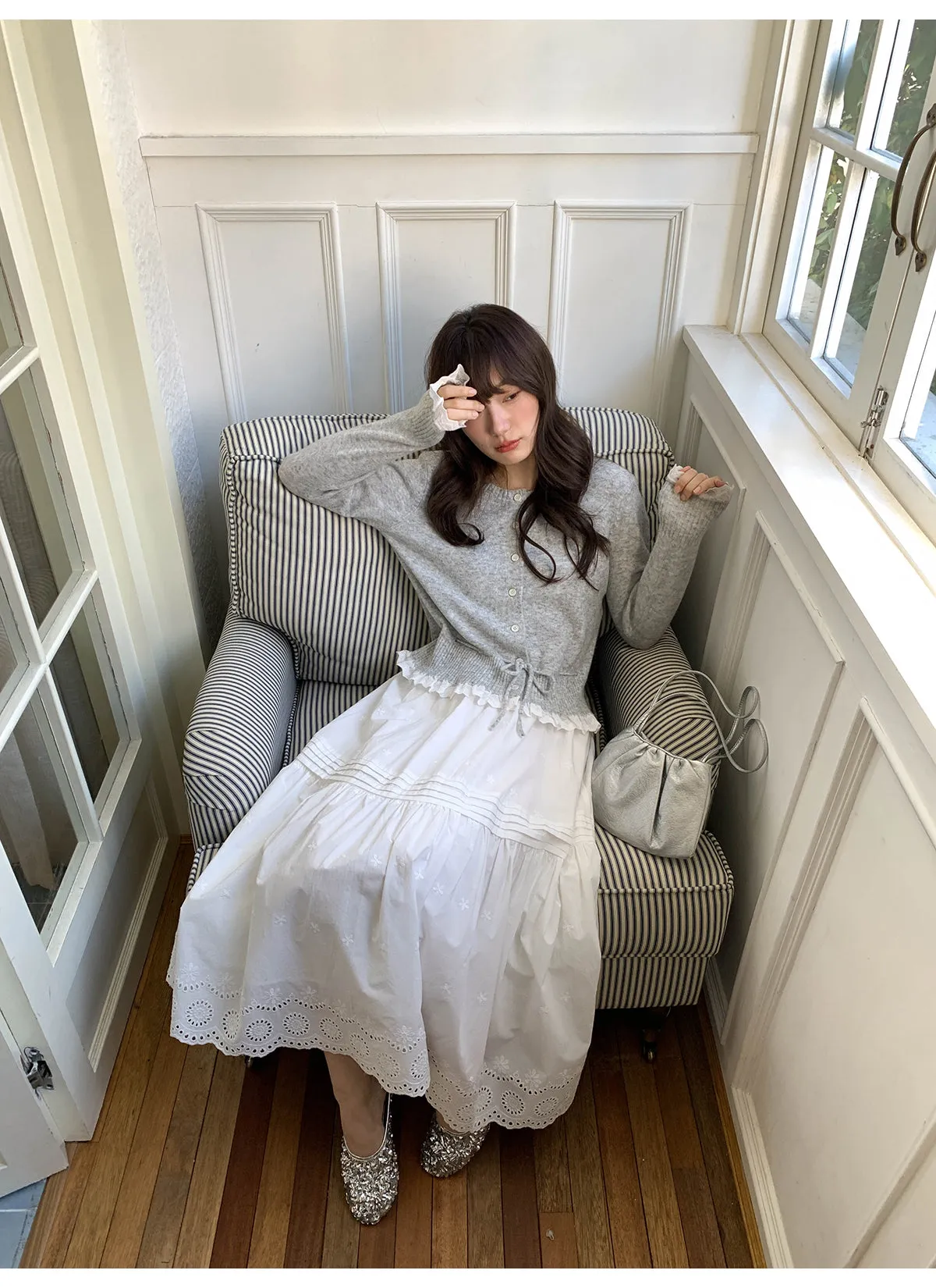 Hollow embroidered dress