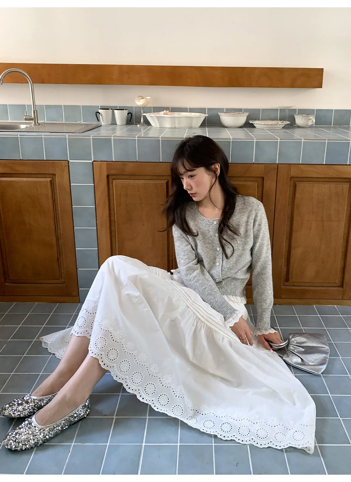 Hollow embroidered dress