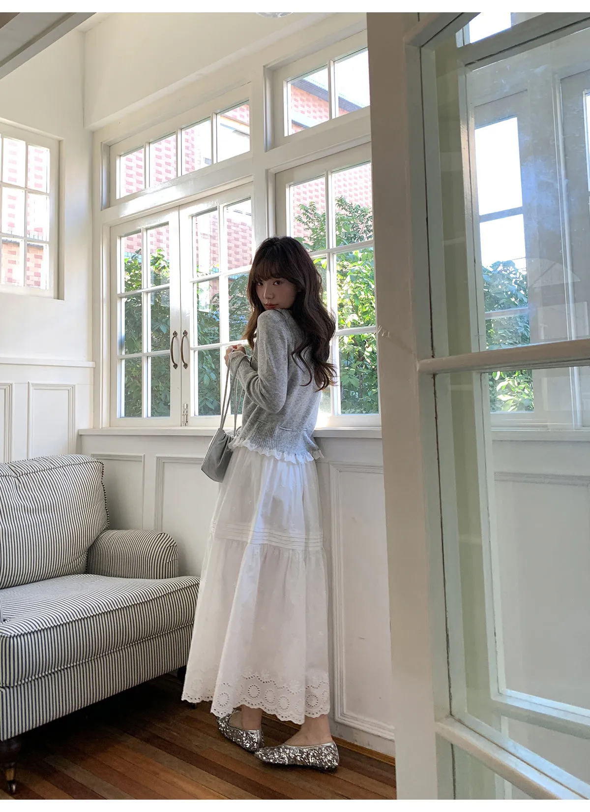 Hollow embroidered dress