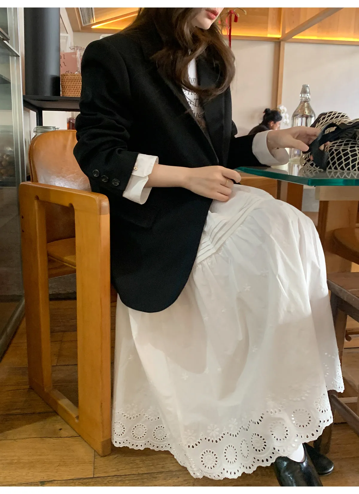 Hollow embroidered dress