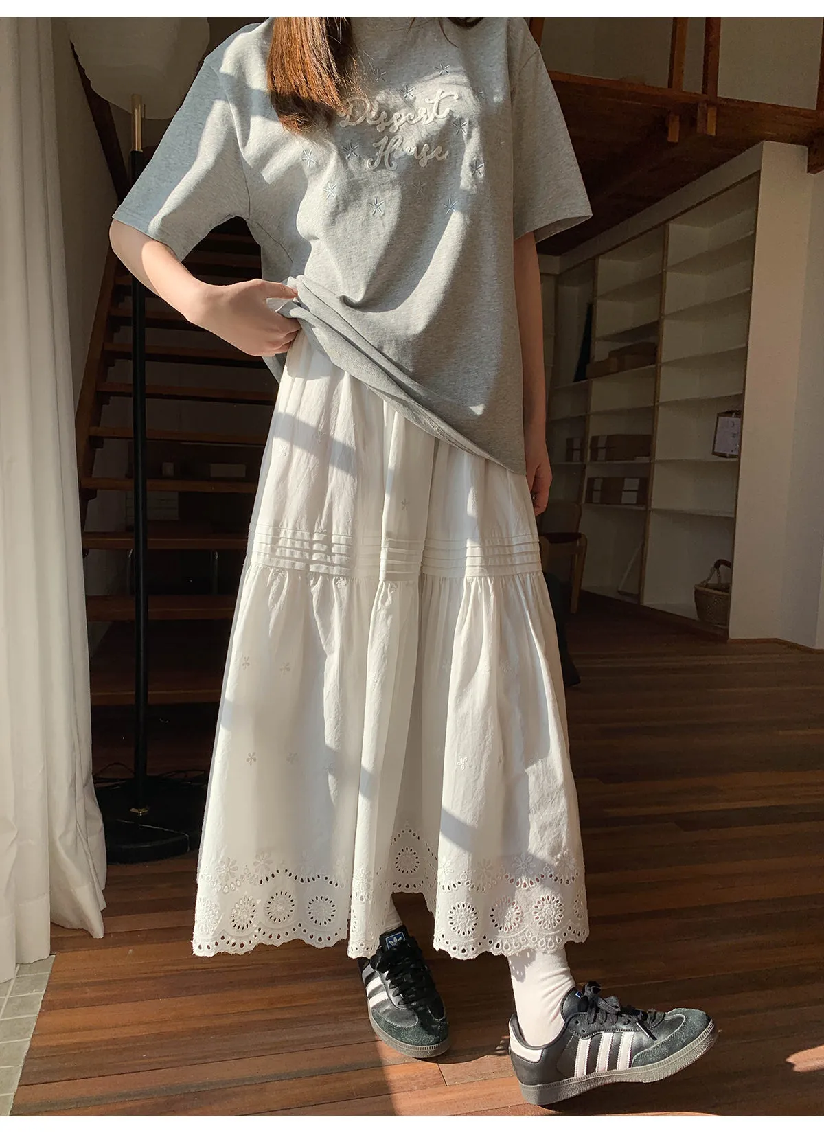 Hollow embroidered dress