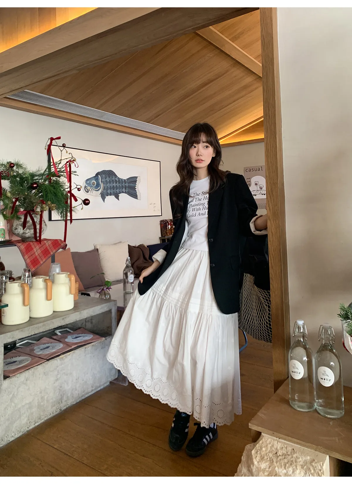 Hollow embroidered dress