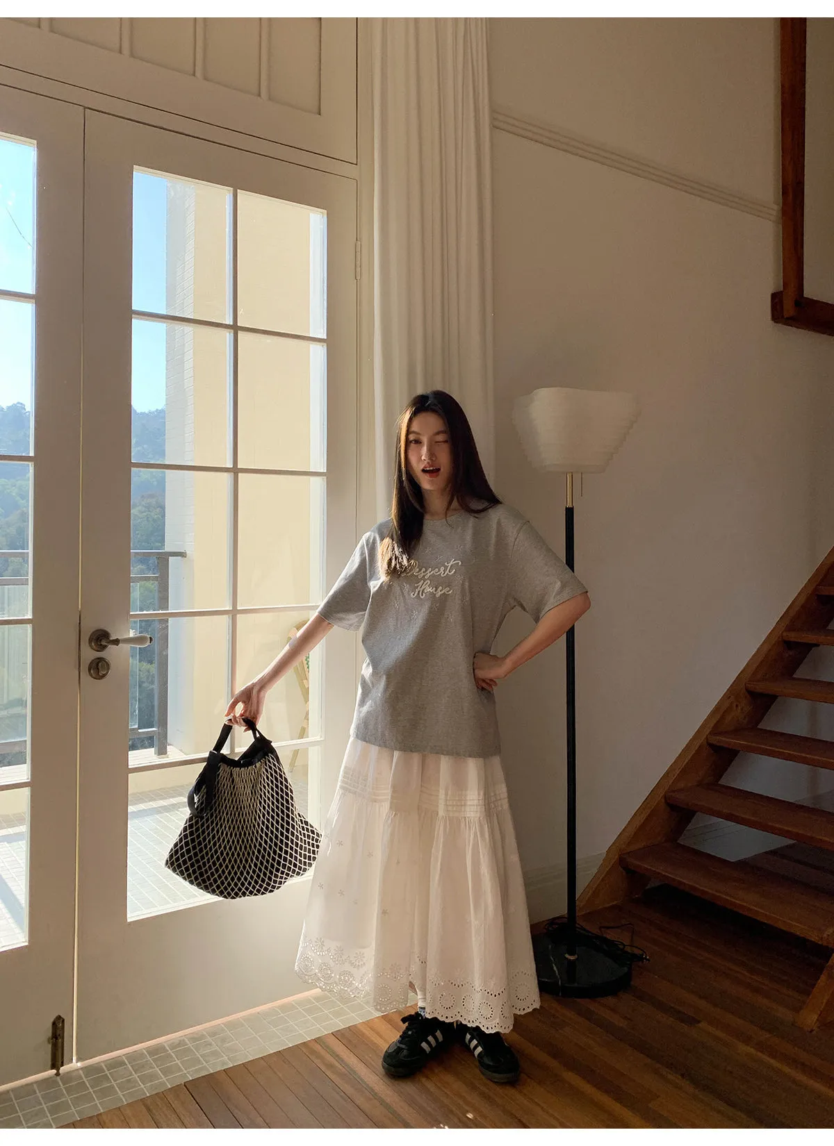 Hollow embroidered dress