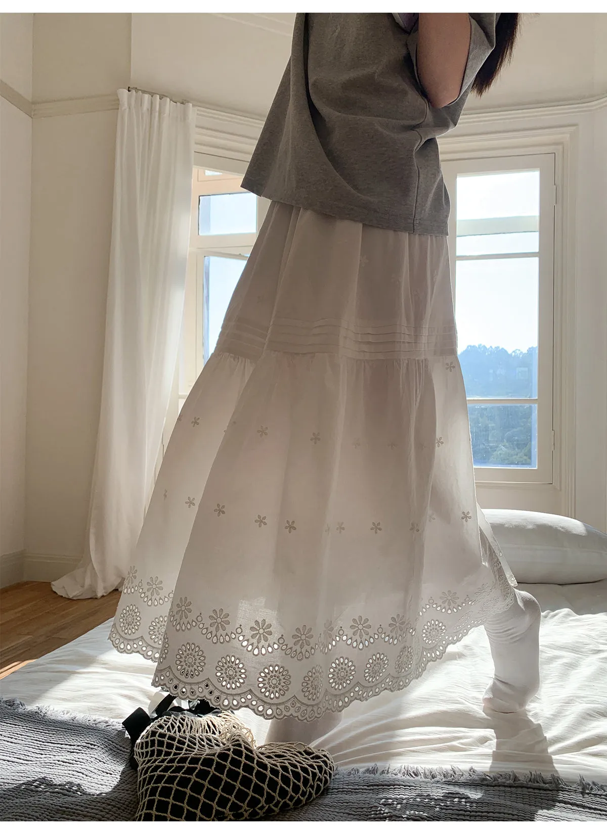 Hollow embroidered dress
