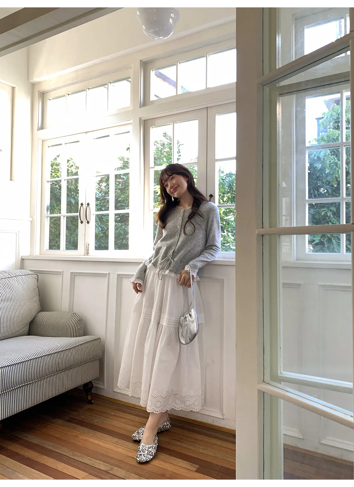 Hollow embroidered dress