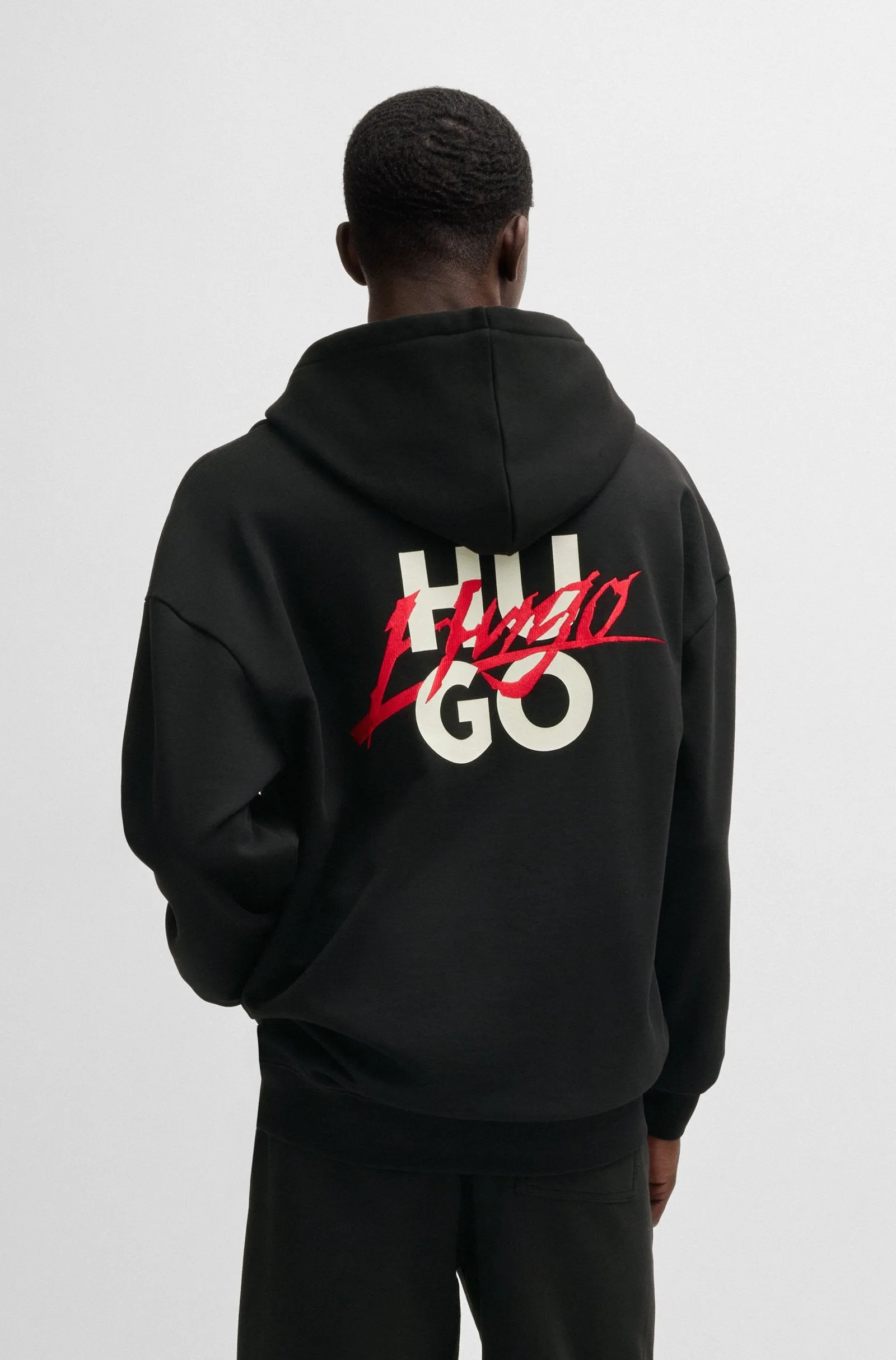 HUGO Hoodies Relaxed Fit in Cotton - DLOGOLONG 10249110 01-50521070