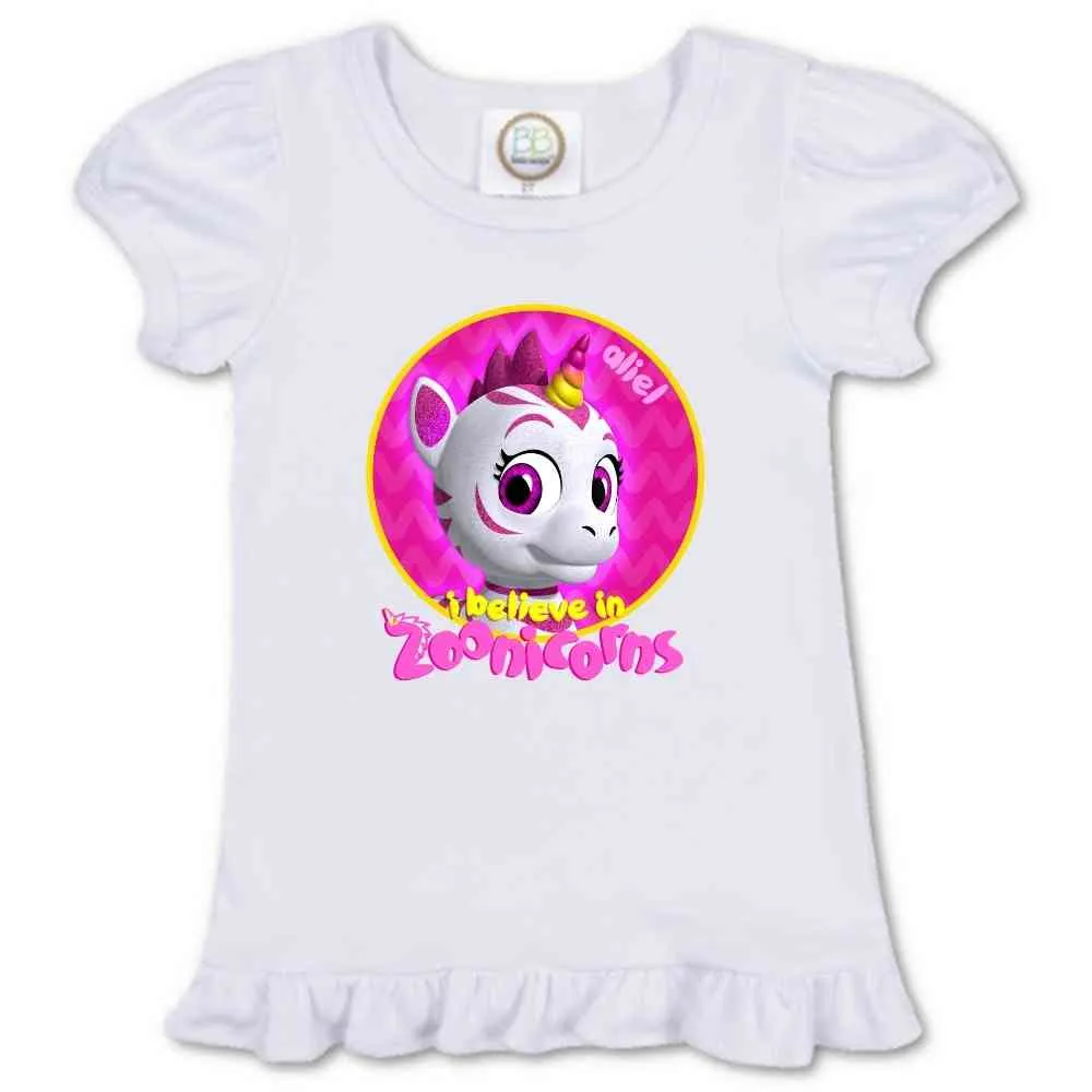 I Believe In Zoonicorns, Aliel, Ruffle Girl's Tee