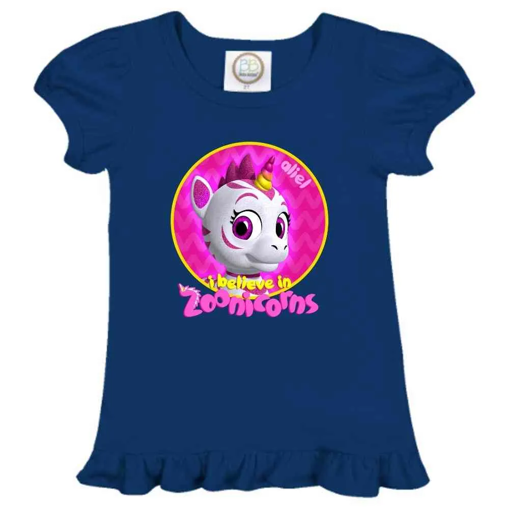 I Believe In Zoonicorns, Aliel, Ruffle Girl's Tee