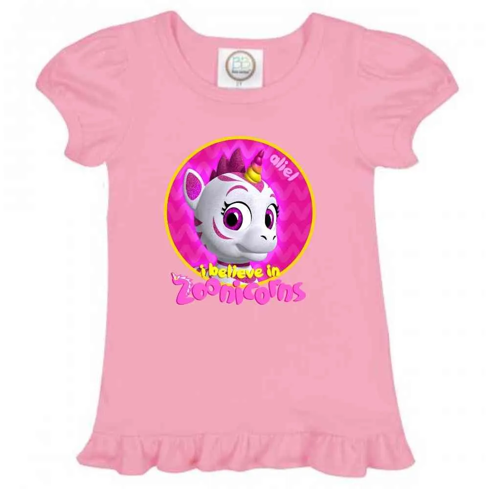 I Believe In Zoonicorns, Aliel, Ruffle Girl's Tee