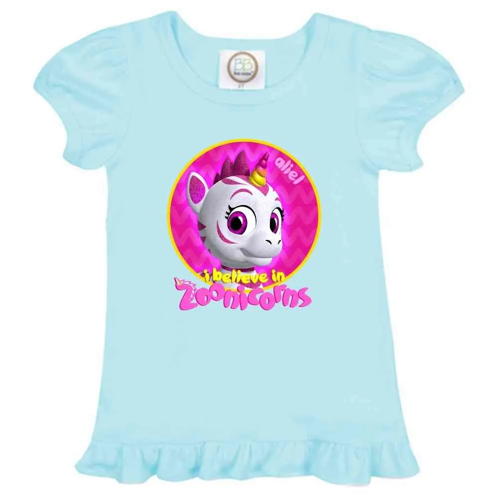 I Believe In Zoonicorns, Aliel, Ruffle Girl's Tee