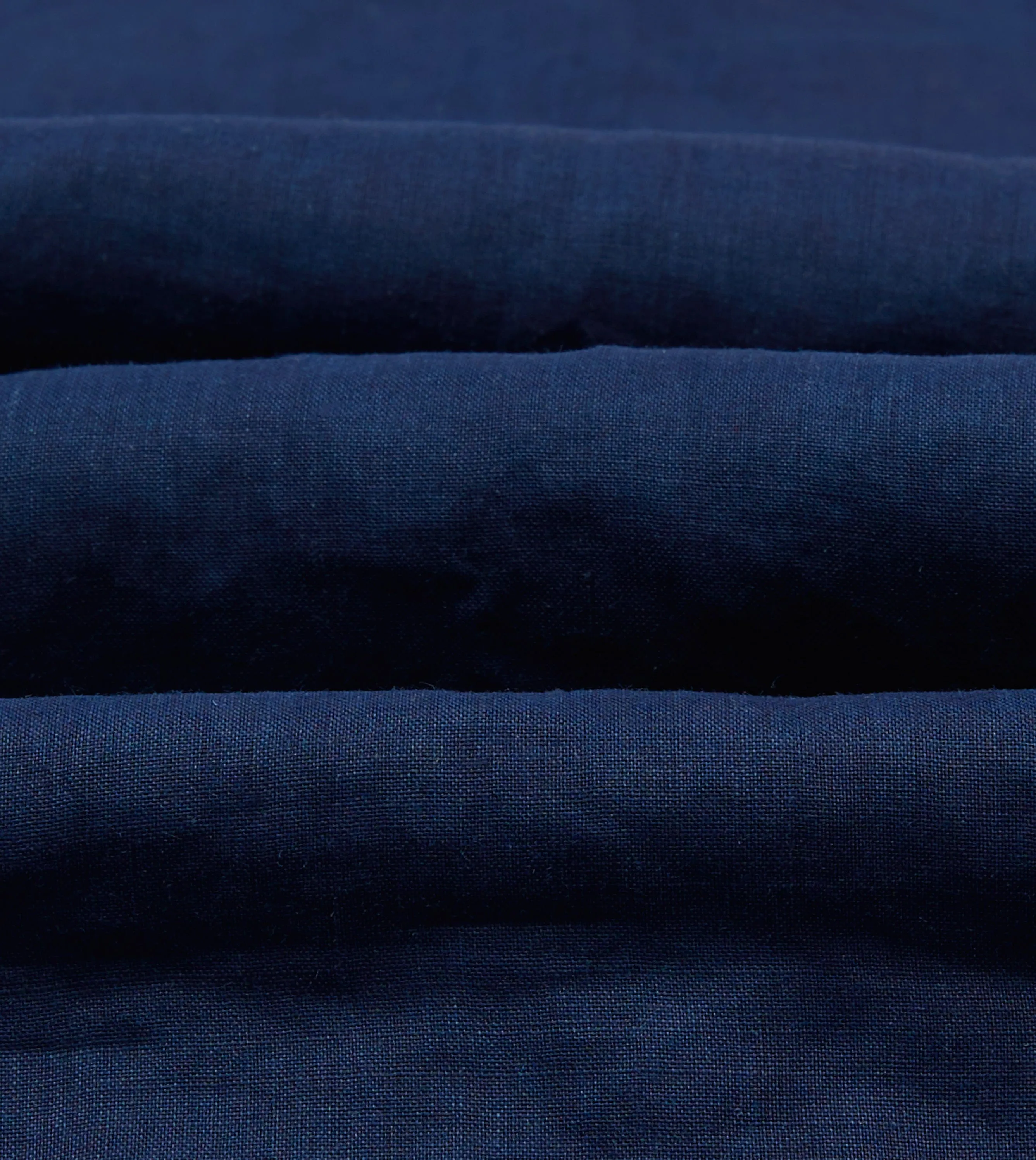 Indigo Ramie Camp Collar Short Sleeve Shirt