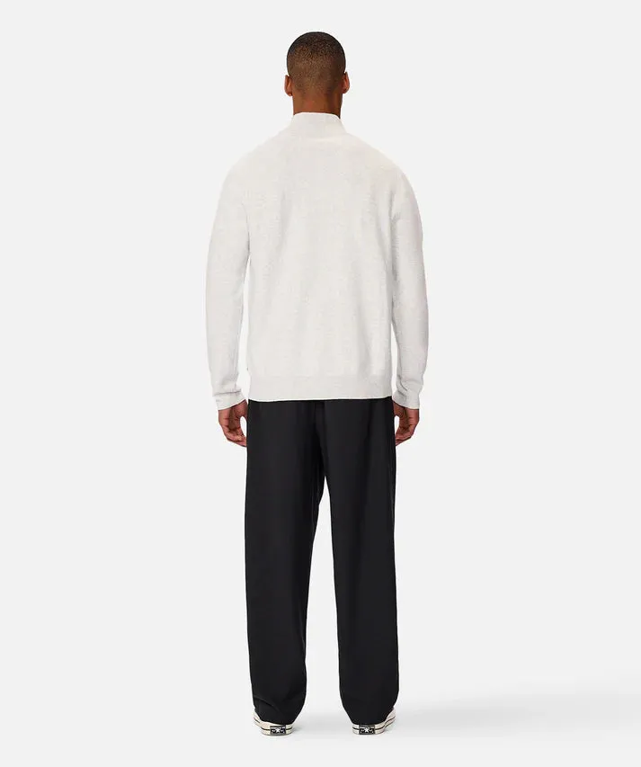 INDUSTRIE THE LAKEWOOD ZIP NECK KNIT SNOW MARLE 24