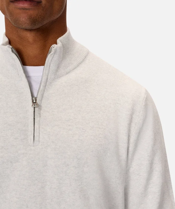 INDUSTRIE THE LAKEWOOD ZIP NECK KNIT SNOW MARLE 24