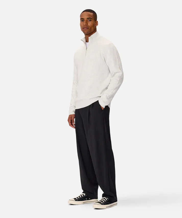 INDUSTRIE THE LAKEWOOD ZIP NECK KNIT SNOW MARLE 24