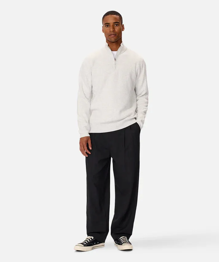 INDUSTRIE THE LAKEWOOD ZIP NECK KNIT SNOW MARLE 24