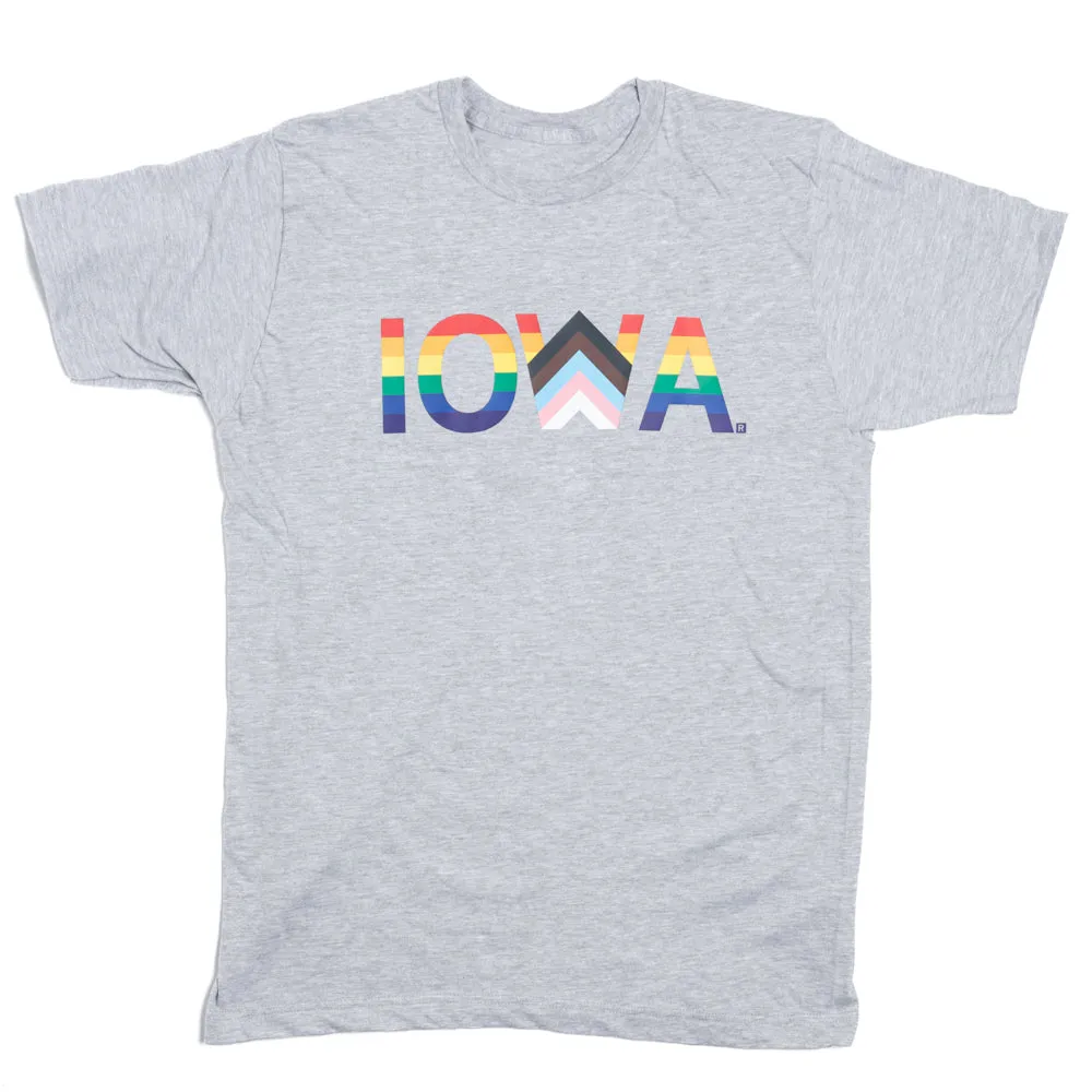 Iowa Text Progress Pride Flag