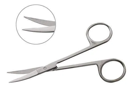 Iris Micro Dissecting Dental Lab Sharp Scissors, 4.5" (11.43cm) Fine Point Curved, Stainless Steel (Set of 5)