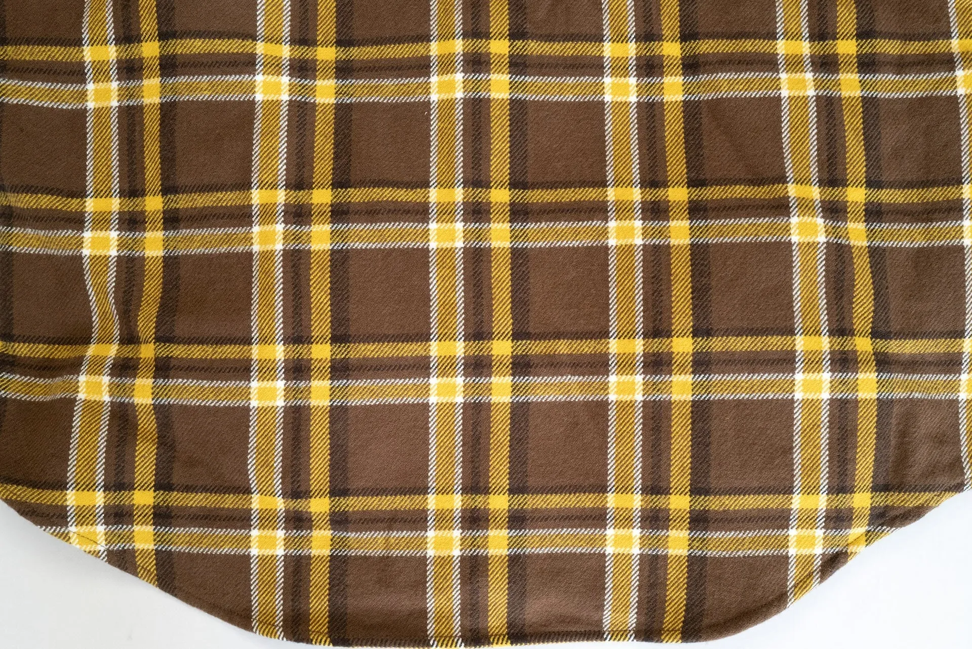 Iron Heart Ultra-Heavy Flannel Crazy Check Western Shirt (Mustard Brown)