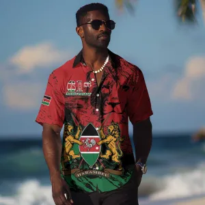 Jamhuri Ya Kenya Hawaiian Shirt African Lion - Coat Of Arms LT15