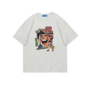 Japanese Cartoon Print T-shirt
