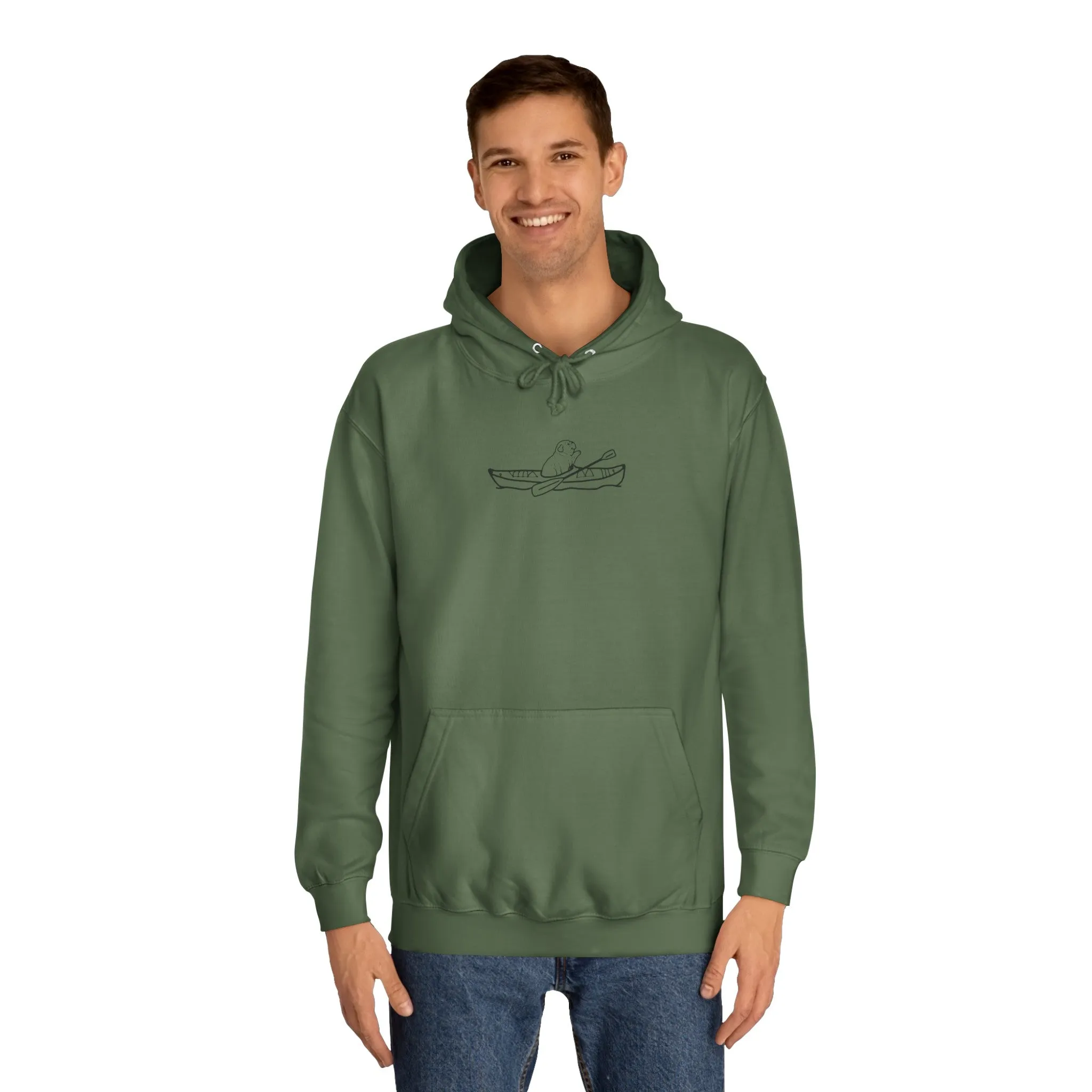 Kayak Dog - English Bulldog Plain - Unisex Medium Weight Hoodie