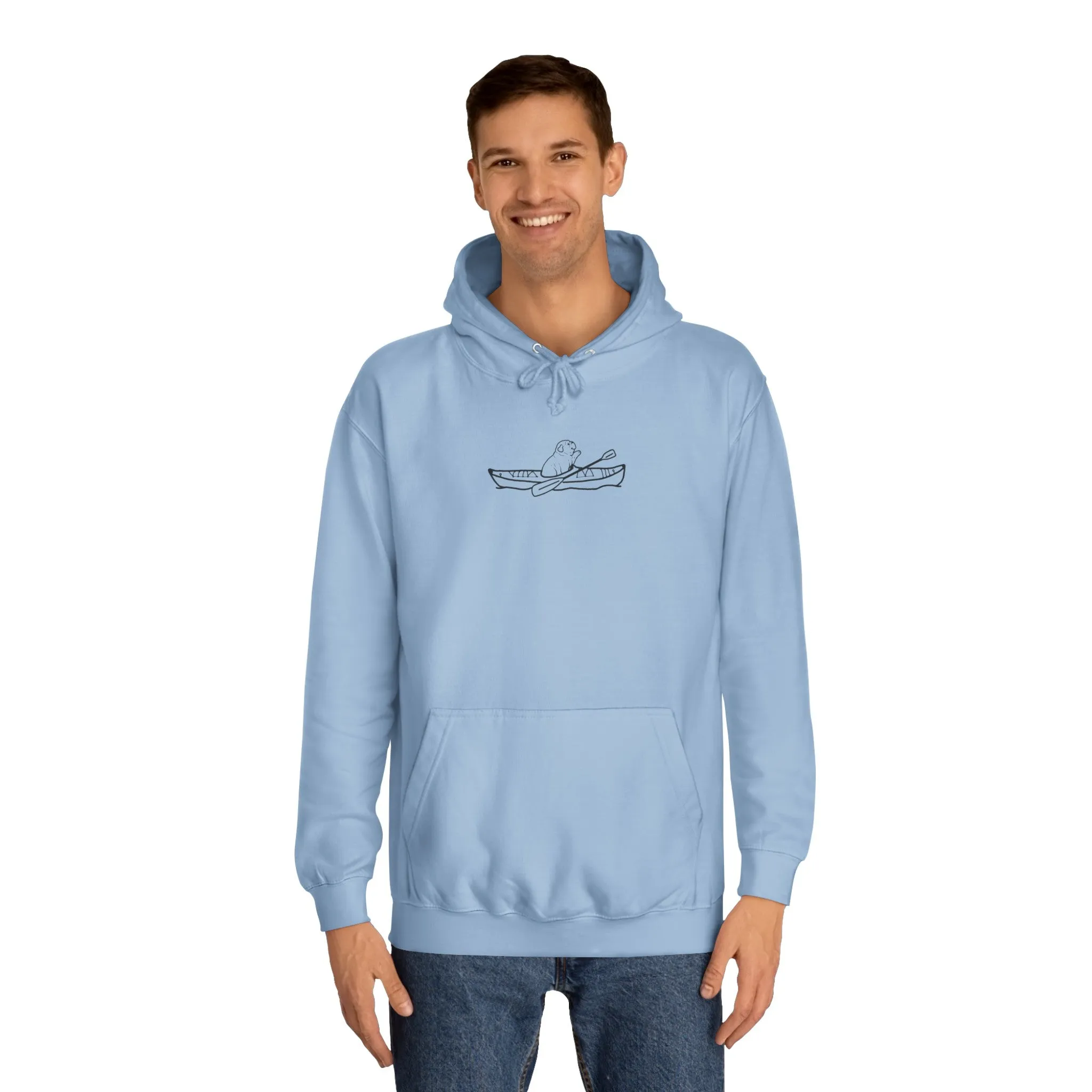 Kayak Dog - English Bulldog Plain - Unisex Medium Weight Hoodie