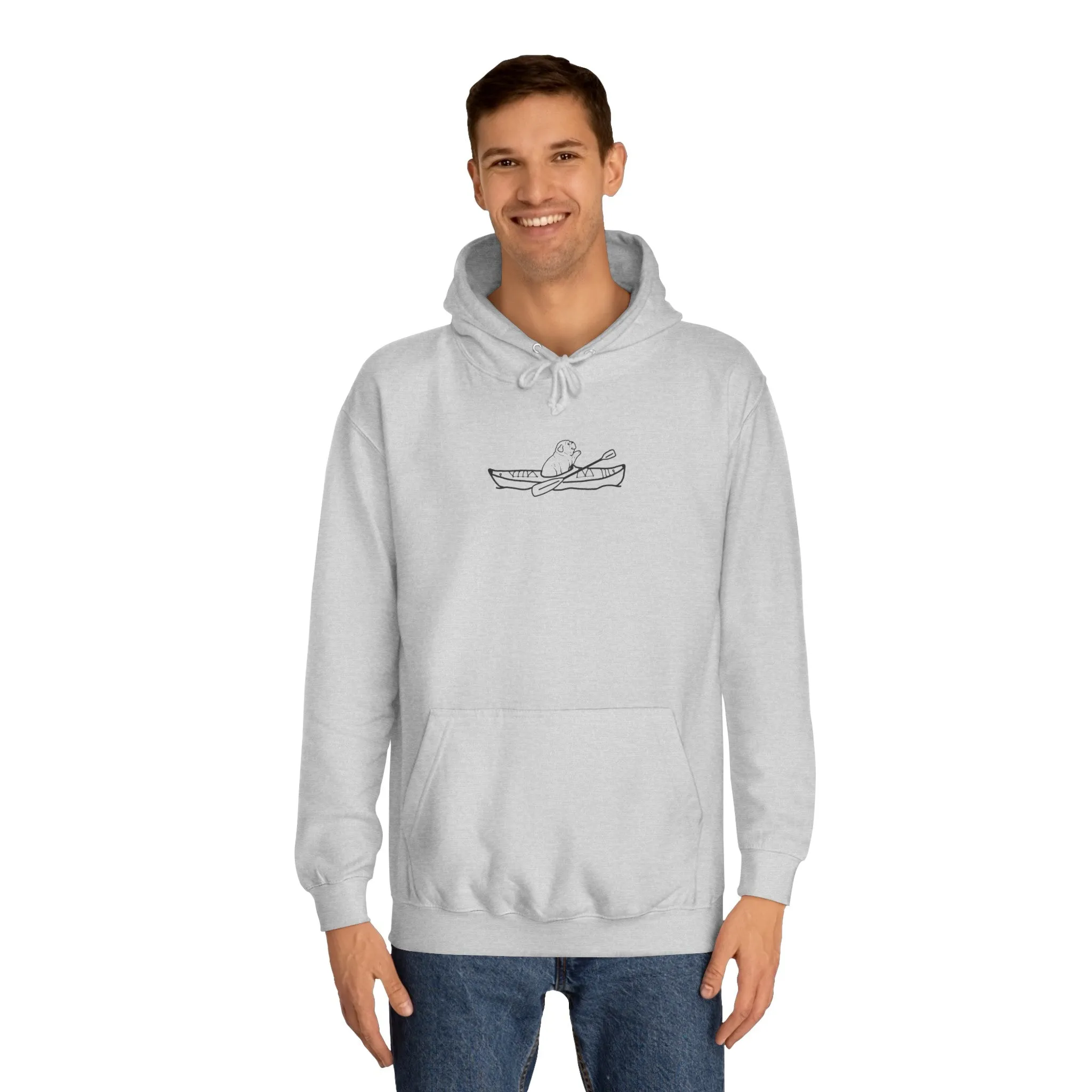 Kayak Dog - English Bulldog Plain - Unisex Medium Weight Hoodie