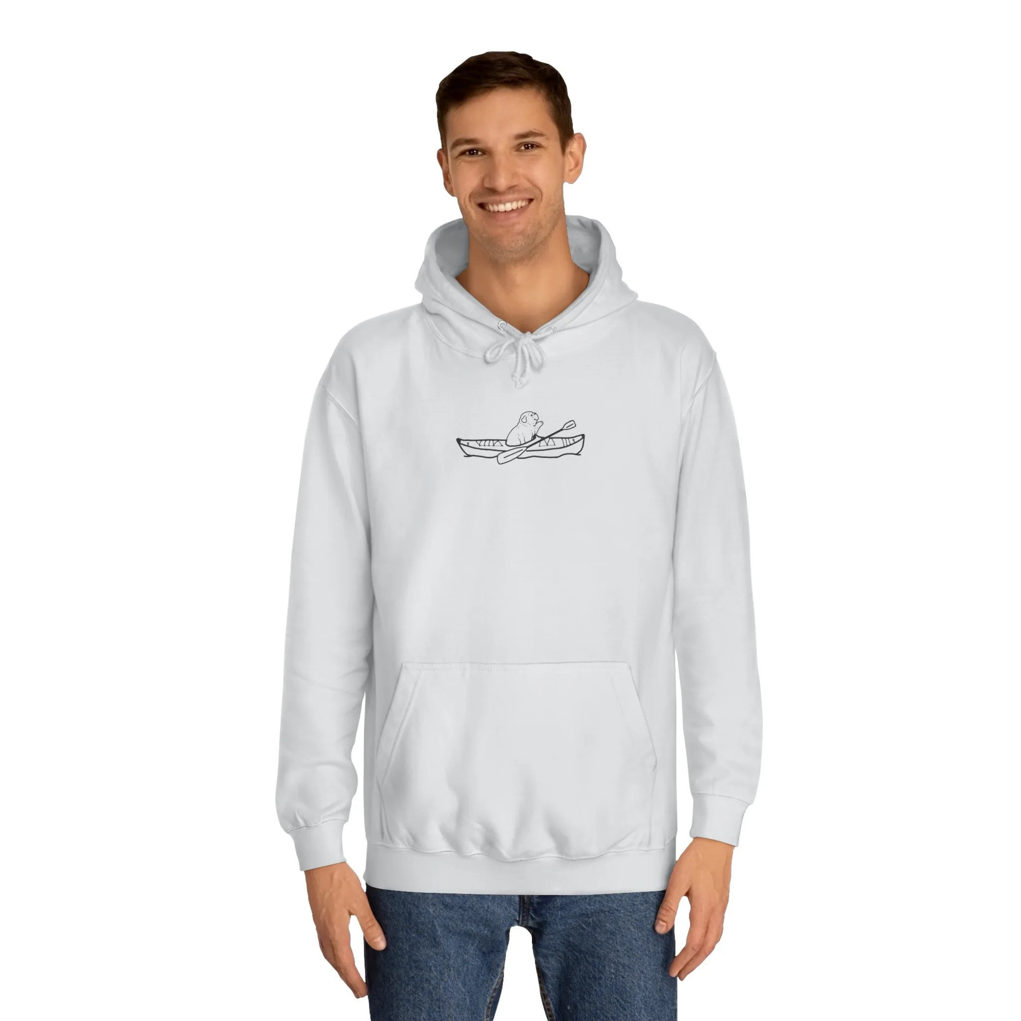 Kayak Dog - English Bulldog Plain - Unisex Medium Weight Hoodie