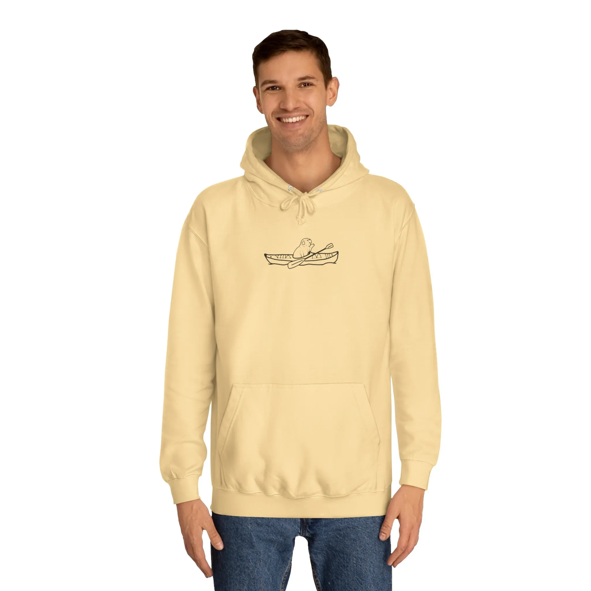 Kayak Dog - English Bulldog Plain - Unisex Medium Weight Hoodie