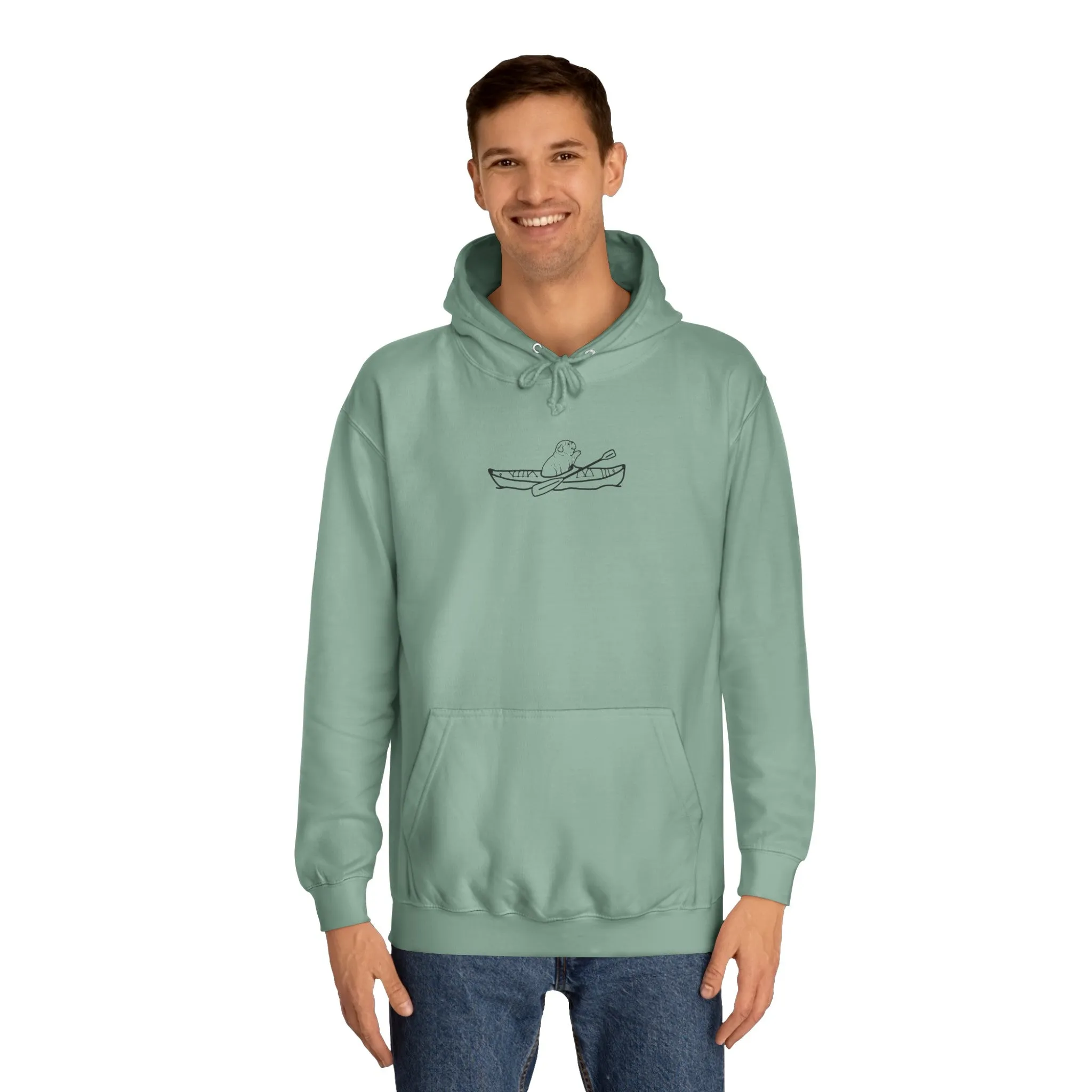 Kayak Dog - English Bulldog Plain - Unisex Medium Weight Hoodie