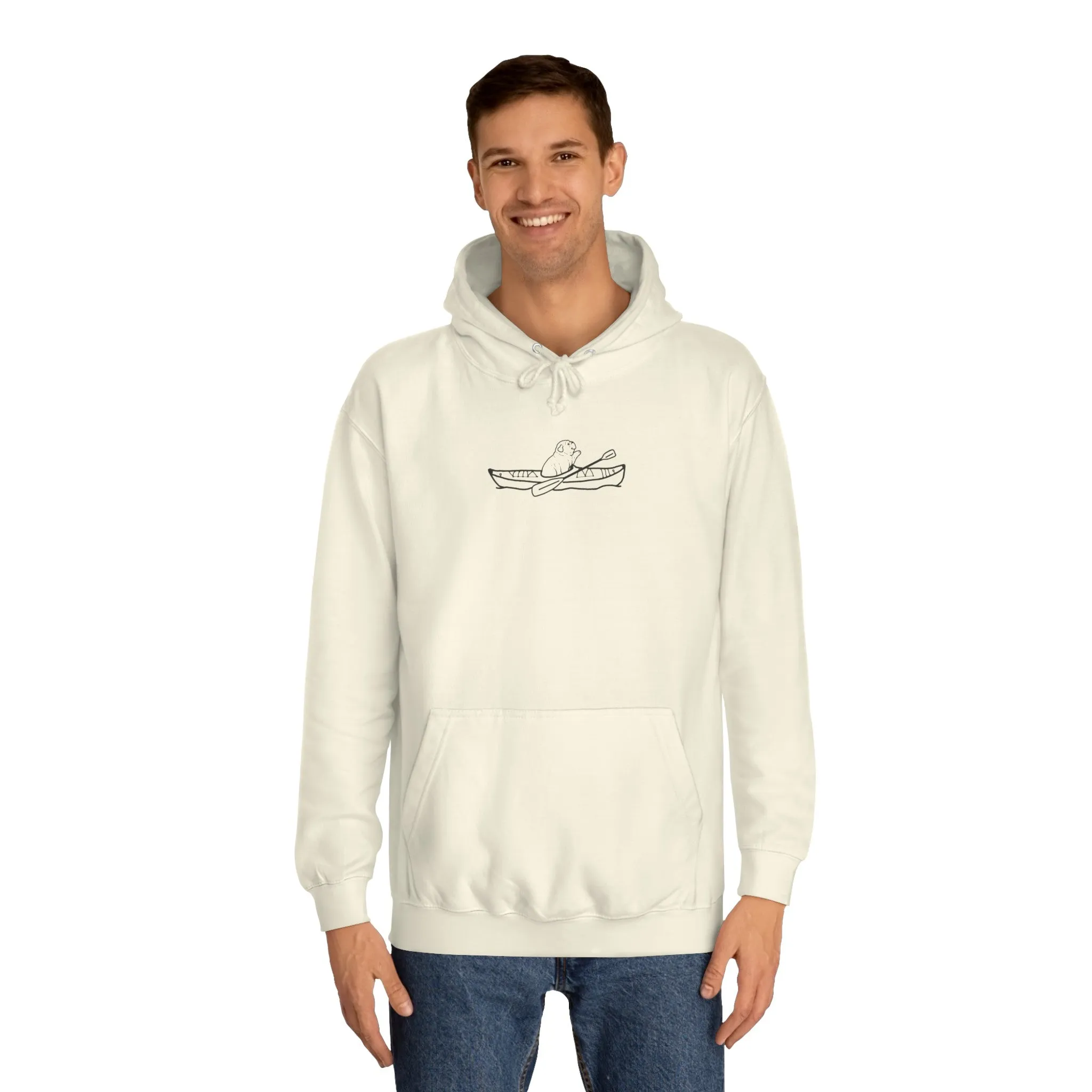 Kayak Dog - English Bulldog Plain - Unisex Medium Weight Hoodie