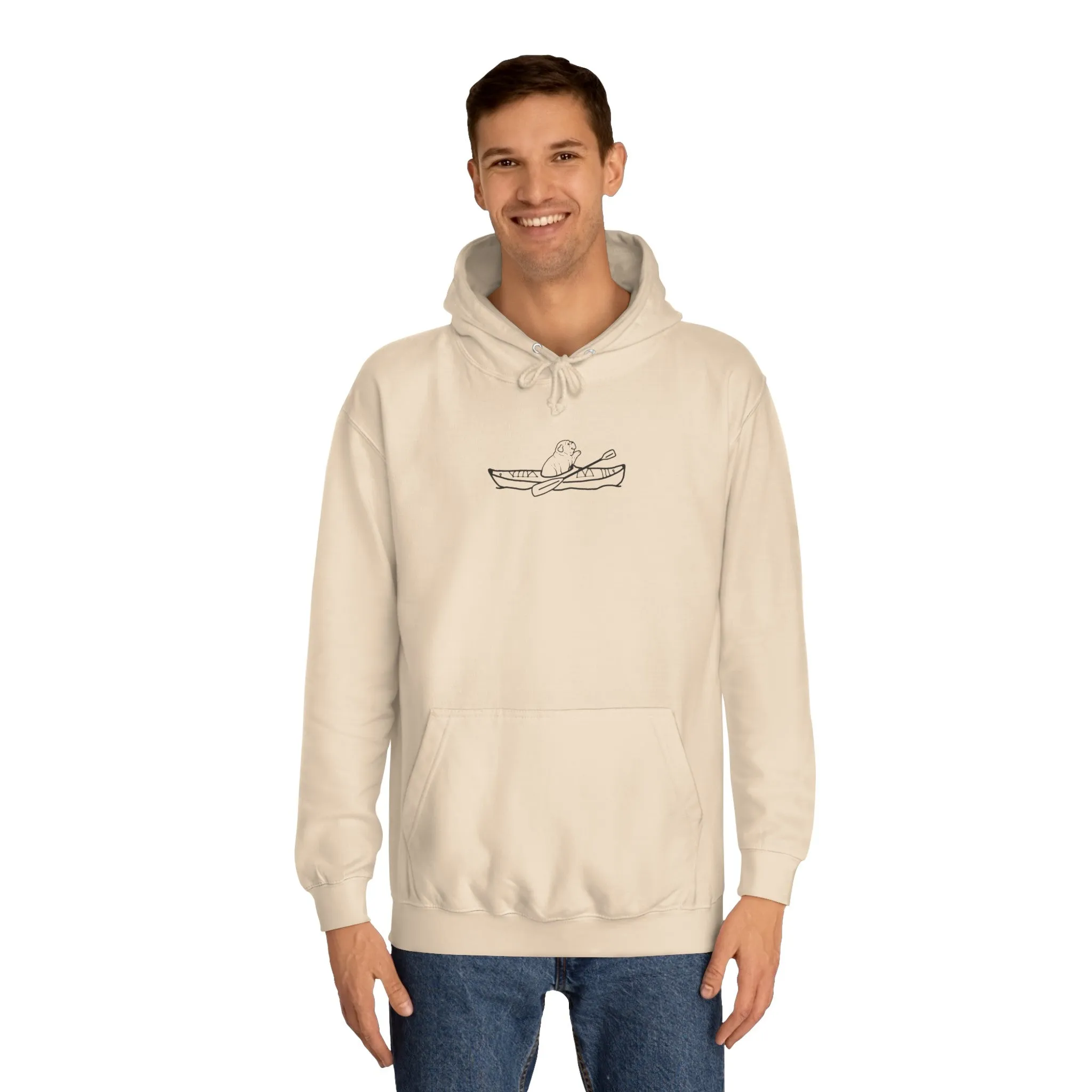 Kayak Dog - English Bulldog Plain - Unisex Medium Weight Hoodie