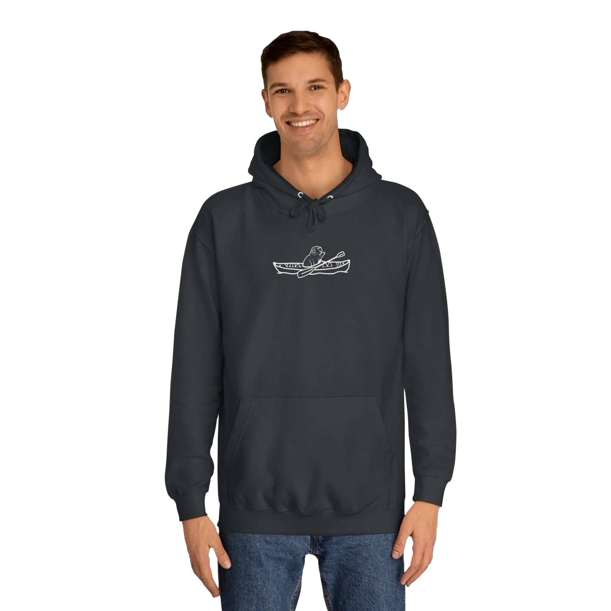 Kayak Dog - English Bulldog Plain - Unisex Medium Weight Hoodie