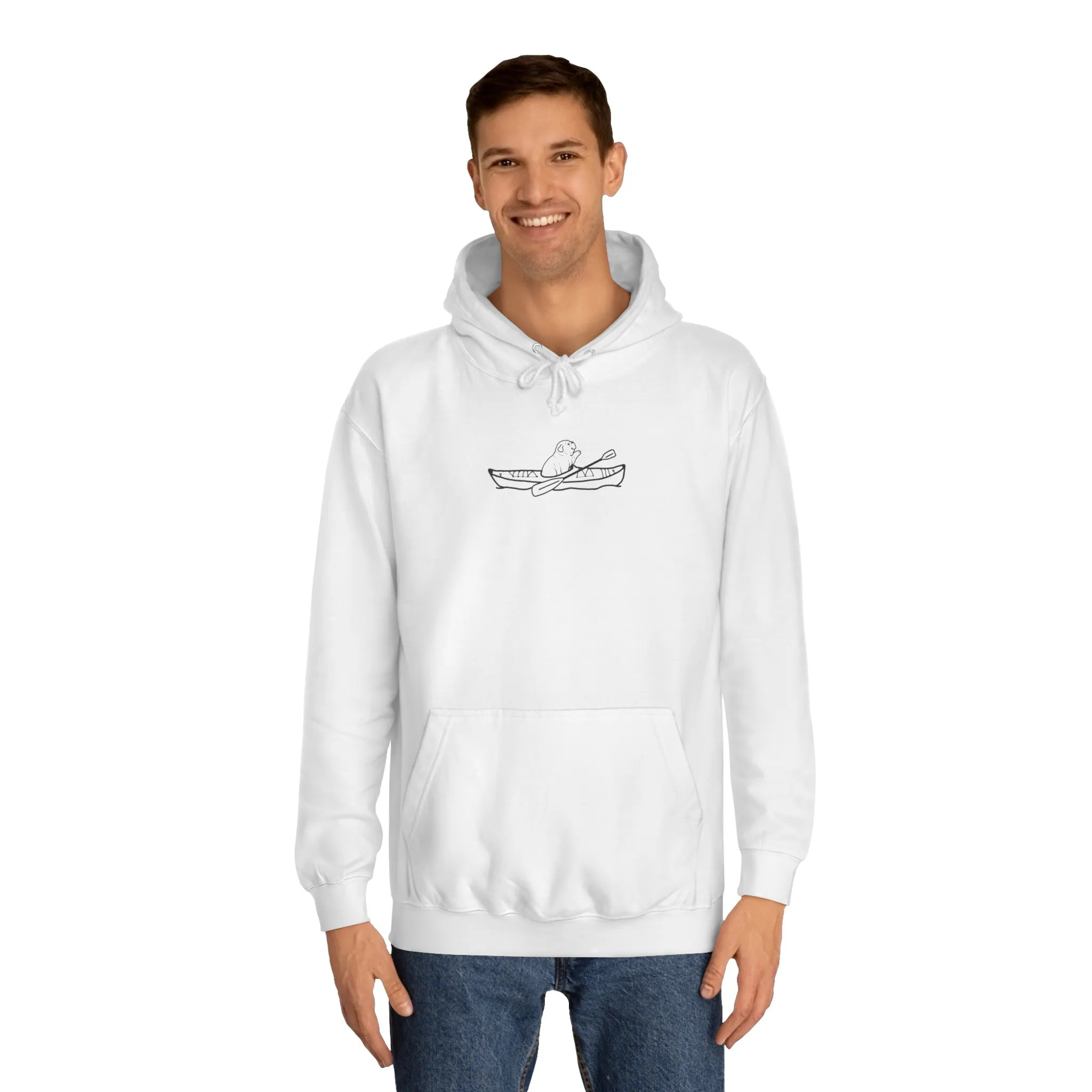Kayak Dog - English Bulldog Plain - Unisex Medium Weight Hoodie
