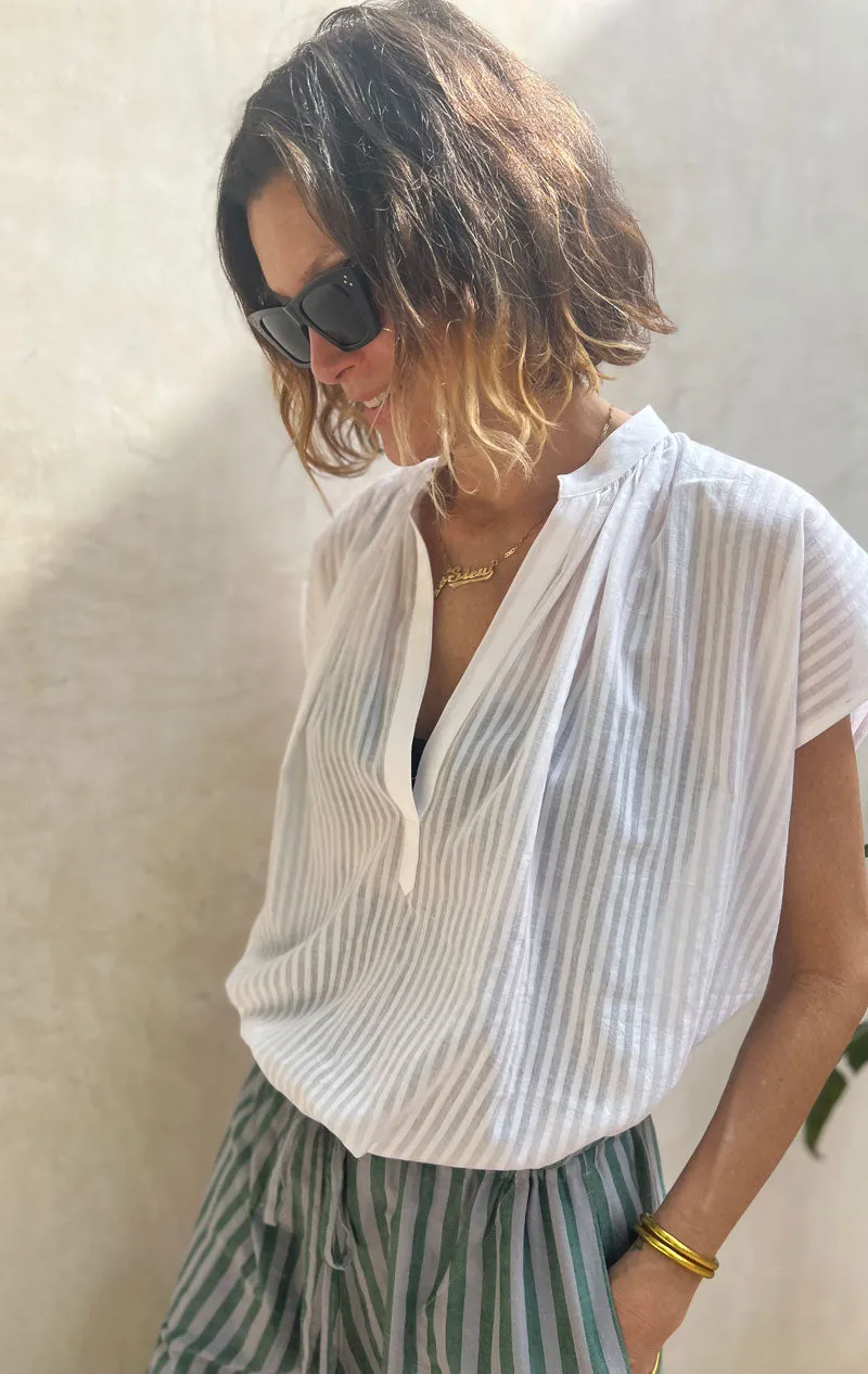 Khadi Stripe Shirt-our signature shirt- sale