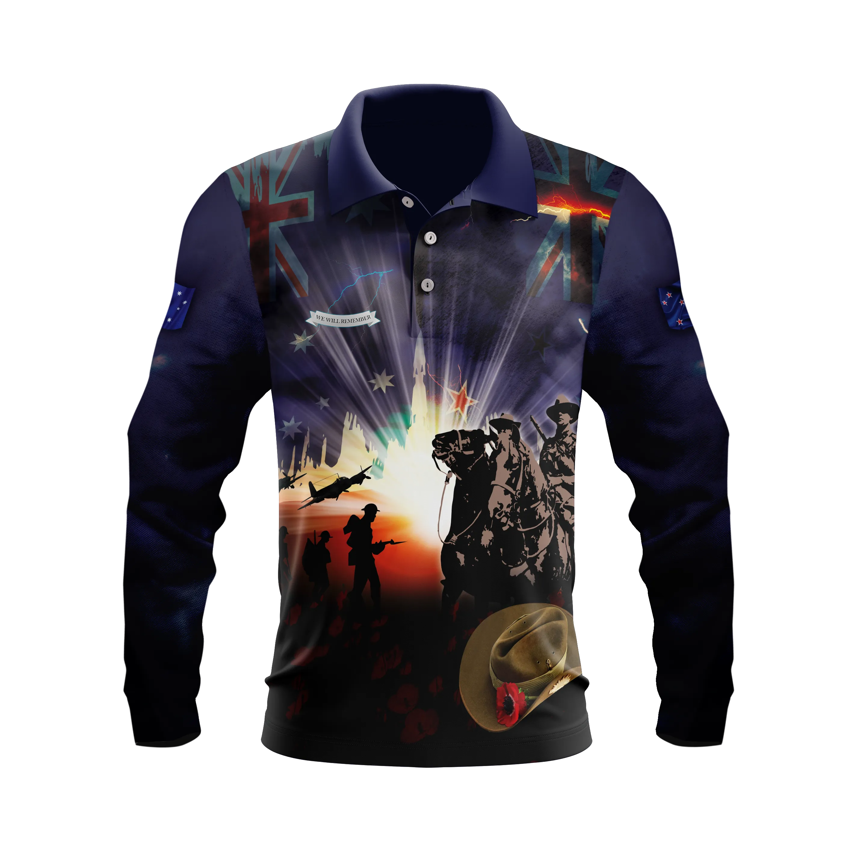 Kids Anzac Blue Polo shirt