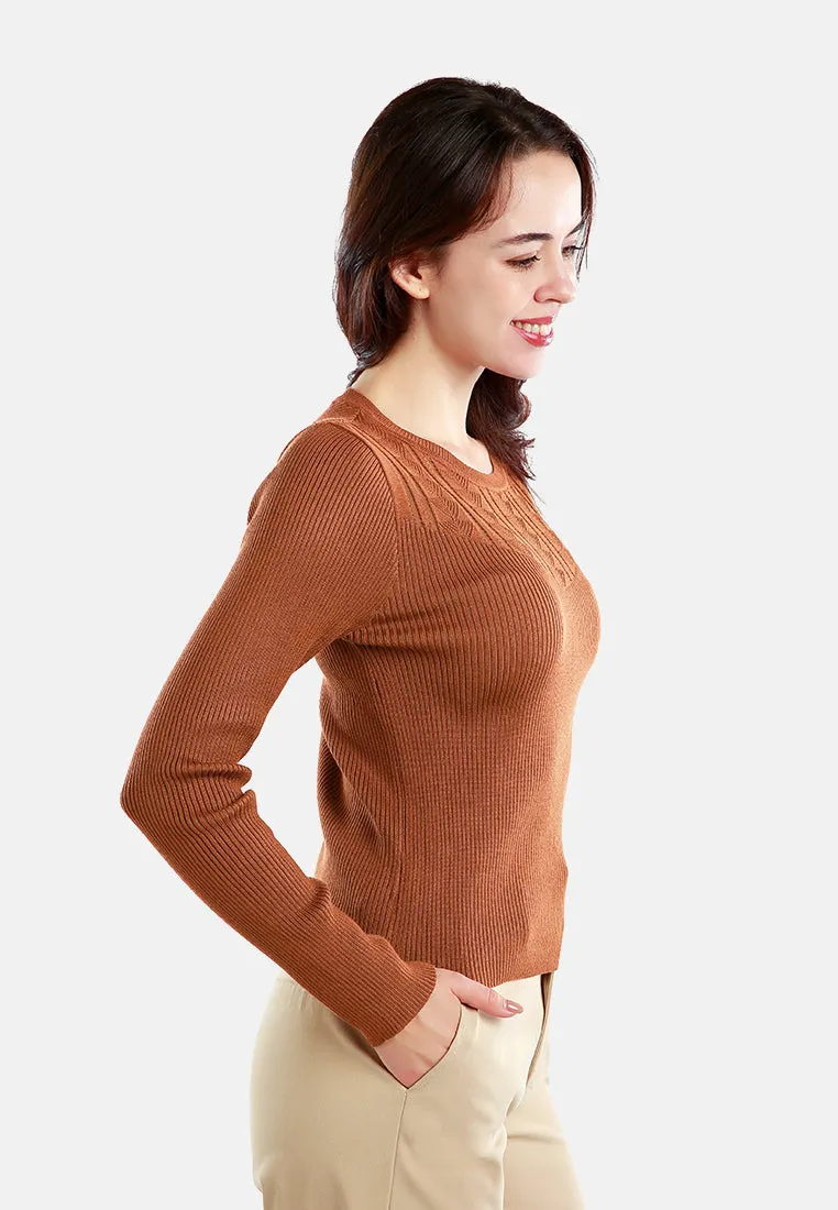 Knitted Pattern Sweater Top