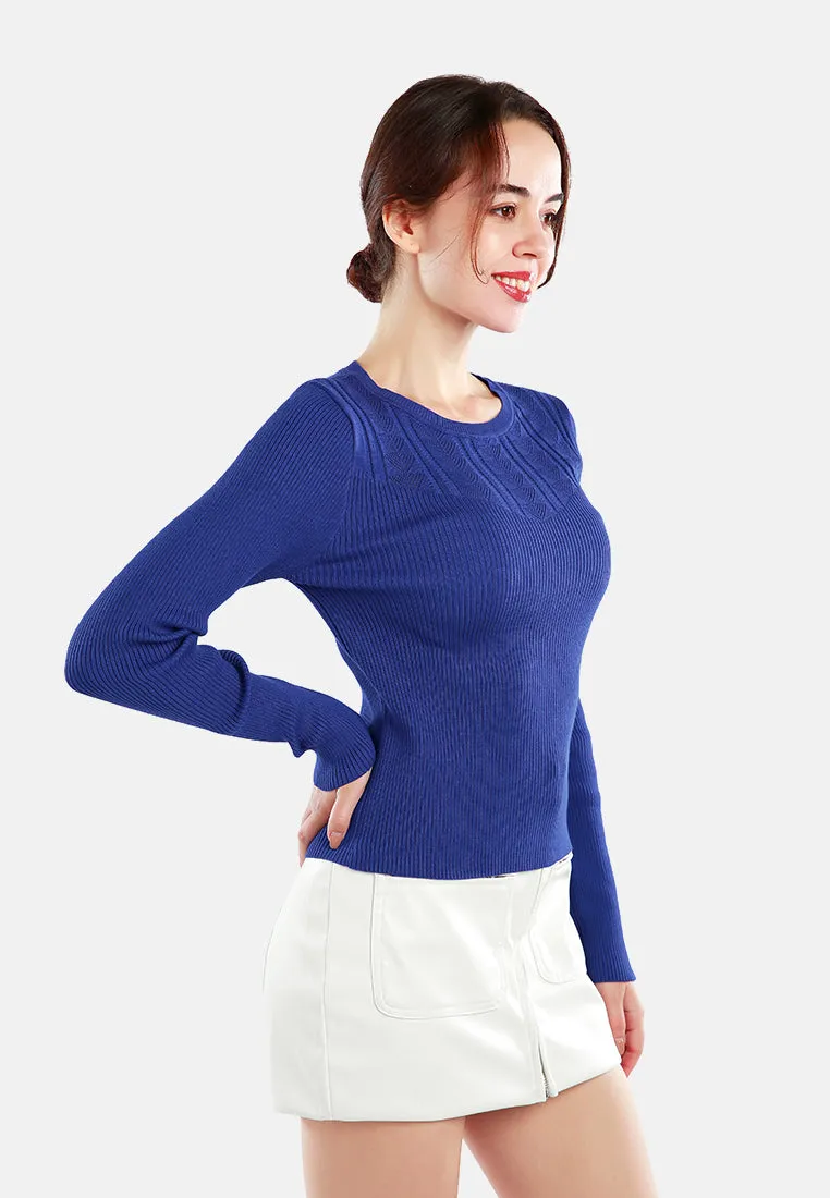 Knitted Pattern Sweater Top