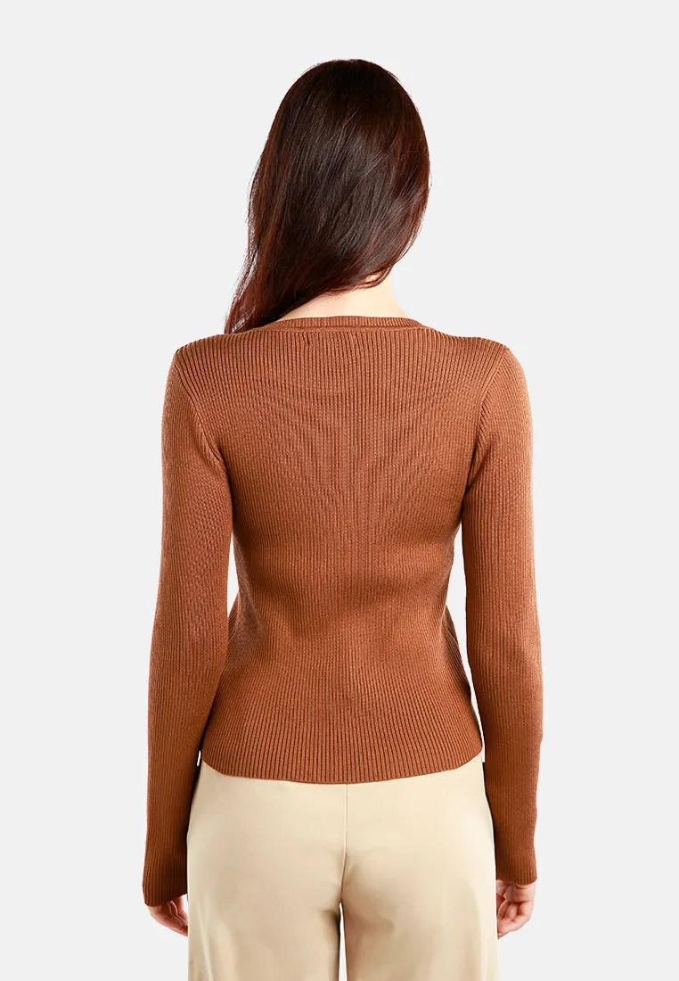 Knitted Pattern Sweater Top